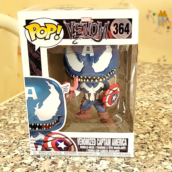 Funko Pop Marvel Venomized Captain America # 364 Bobble-Head - Picture 2 of 5